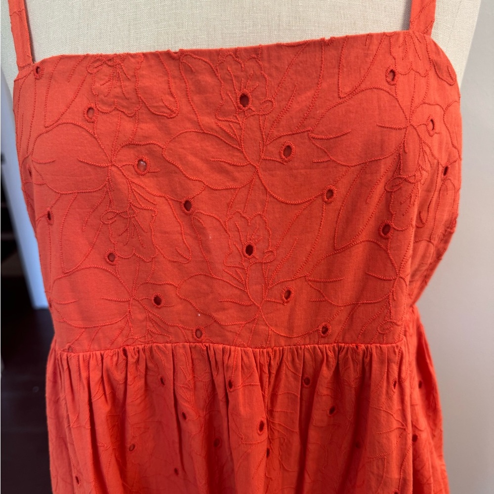 Madewell Orange Midi Dress - Picture 3 of 7